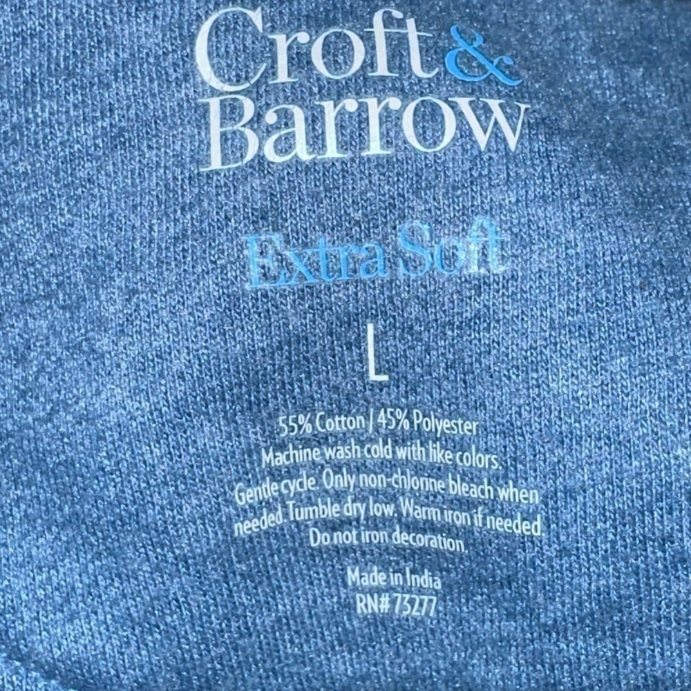 Men’s pre own as is Croft & Barrow blue size L soft pullover quarter zip - Picture 3 of 3